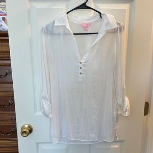 Lilly Pulitzer White Button-Down Blouse